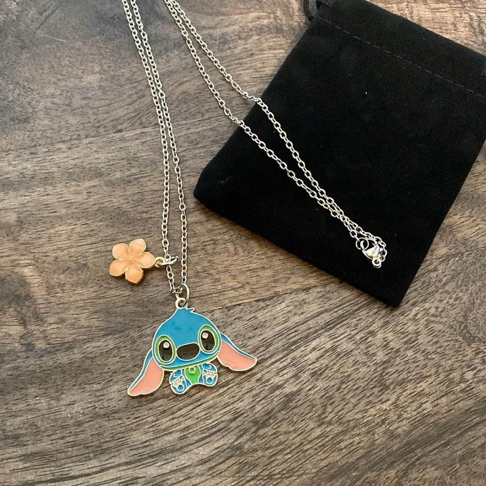 Girls Disney Lilo & Stitch fashion stainless Necklace new w/bag gift idea new